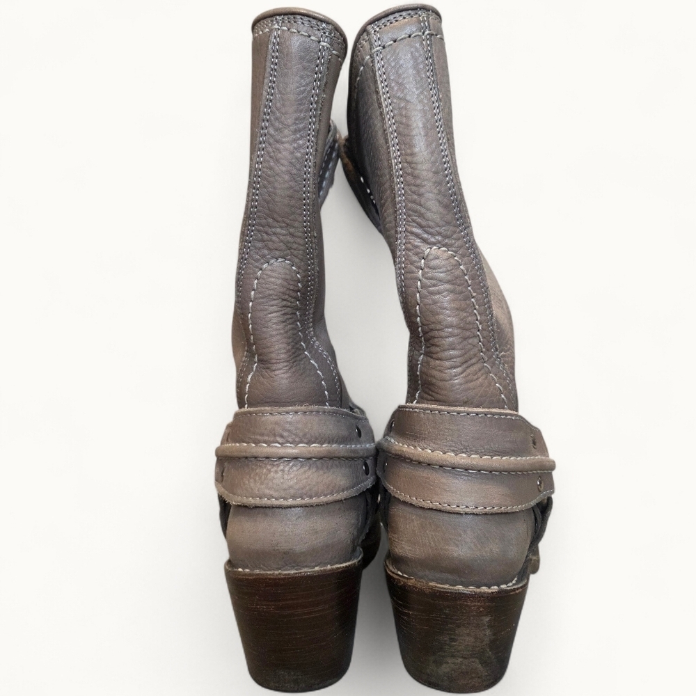 Frye Harness Ankle Boots – Grey Leather - Picture 3 of 9